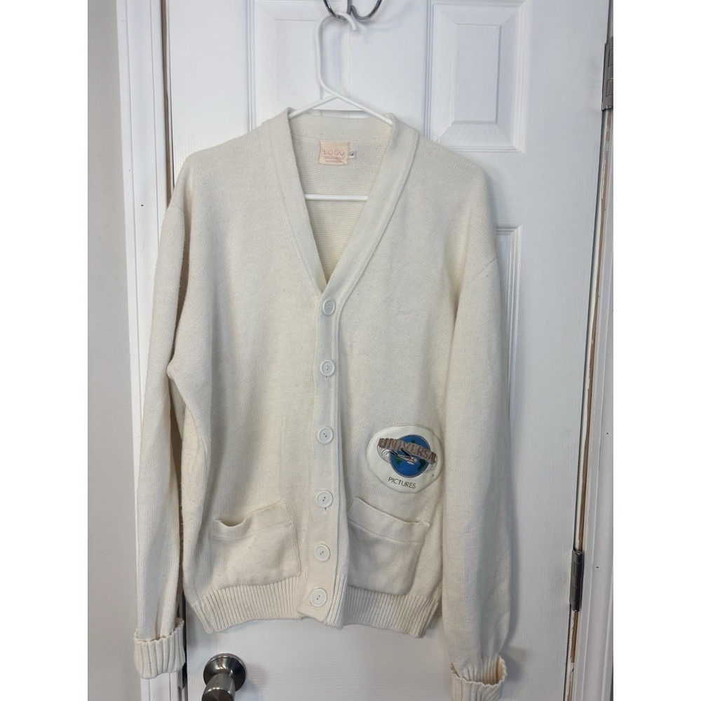 Universal Studios Pictures Film‎ Crew Cardigan Sweater Large Wool Vintage